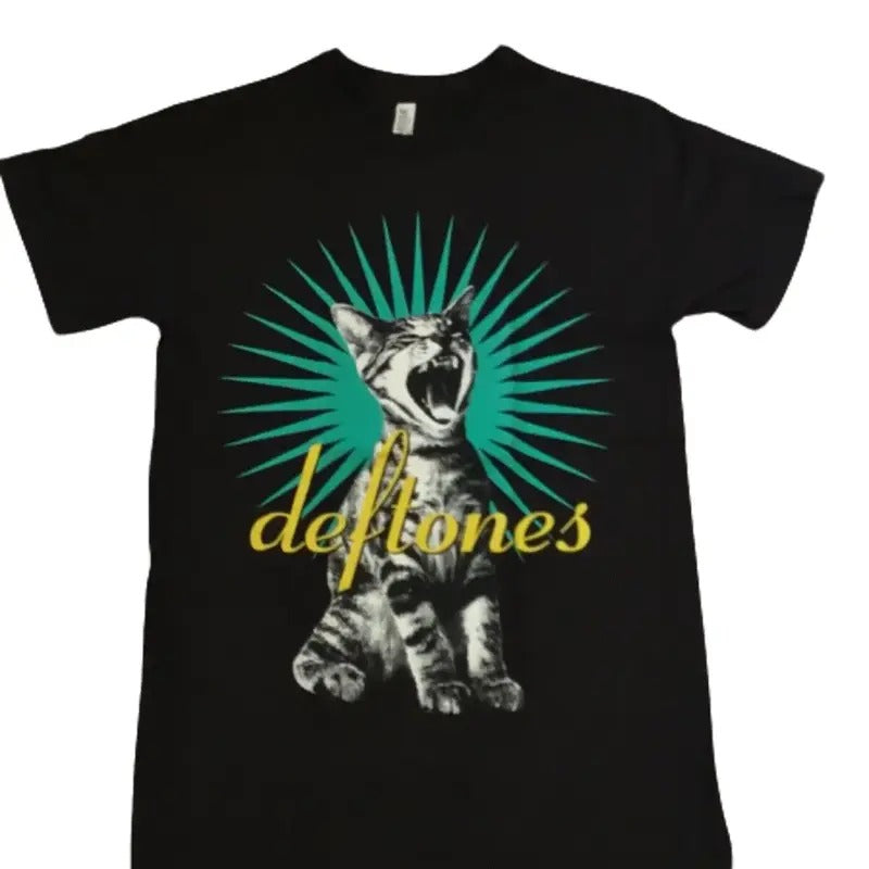 NEW- DEFTONES CAT BAND T-SHIRT  Classic Cotton Fabric Menswear Hoodie, Sweatshirt | WearSparks.com