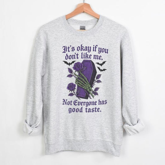 *NEW* IT'S OKAY IF YOU DON'T LIKE ME Long Sleeve Crewneck Sweatshirt Alternative Emo Grunge Pullover Casual Women's Long...