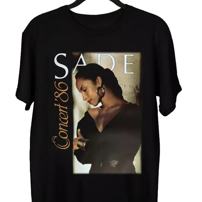 NEW Sade Adu Sade 1986 Classic Short Sleeve Black all Size T-Shirt Hoodie, Sweatshirt | WearSparks.com