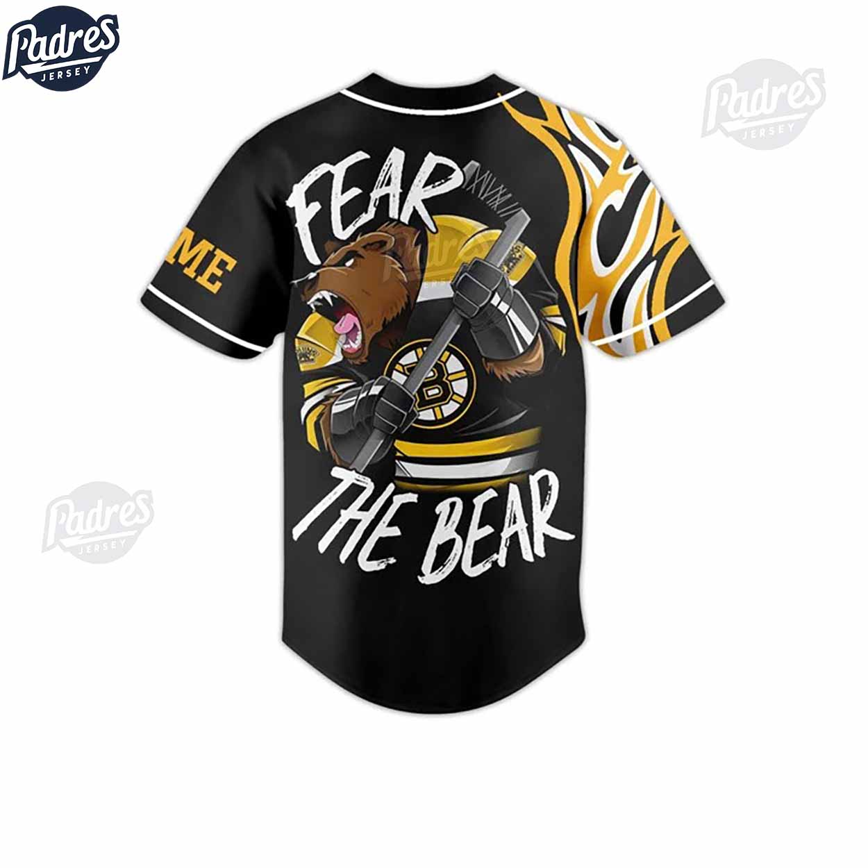 NHL Boston Bruins Fear The Bear Baseball Jersey - Padres Jersey Oasis: Elevate Your Baseball Style Game... (Image 2)
