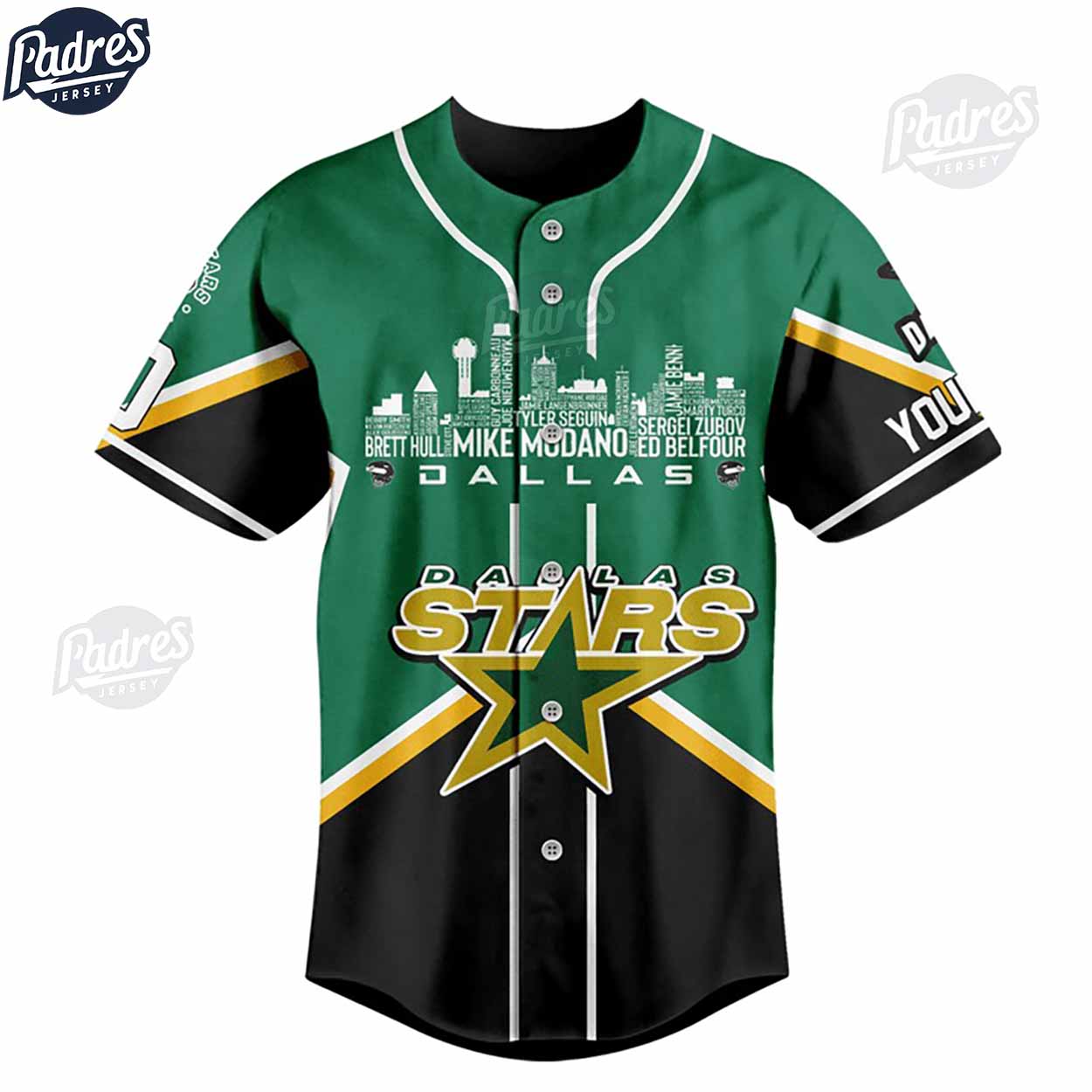 NHL Dallas Stars Custom Baseball Jersey For Fans - Padres Jersey Oasis: Elevate Your Baseball Style Game... (Image 3)