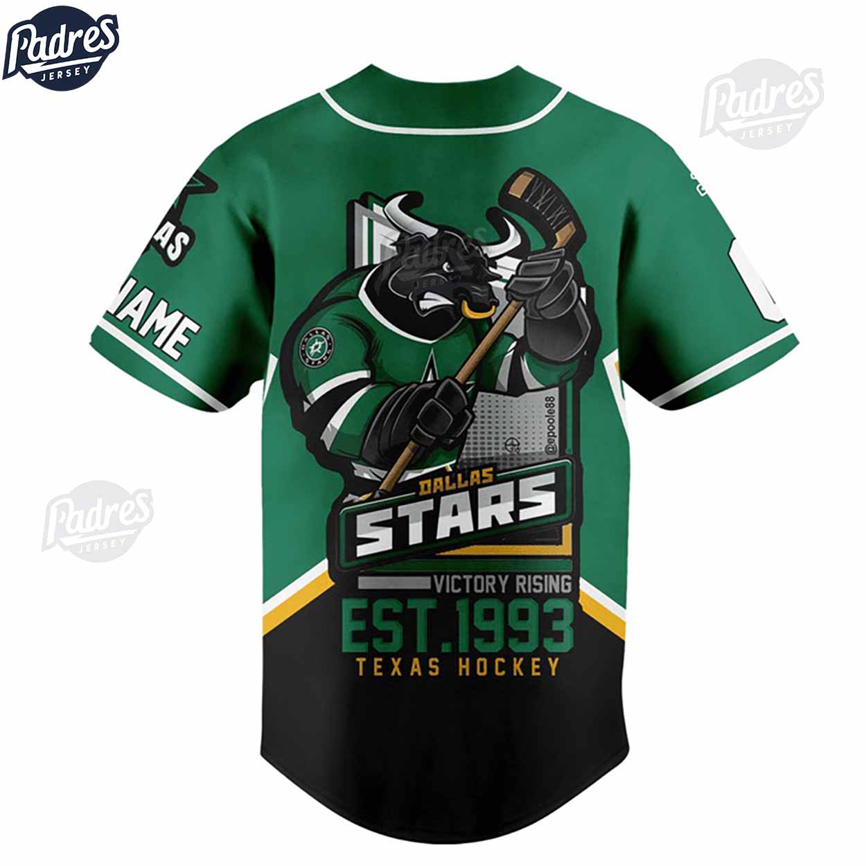 NHL Dallas Stars Custom Baseball Jersey For Fans - Padres Jersey Oasis: Elevate Your Baseball Style Game... (Image 4)