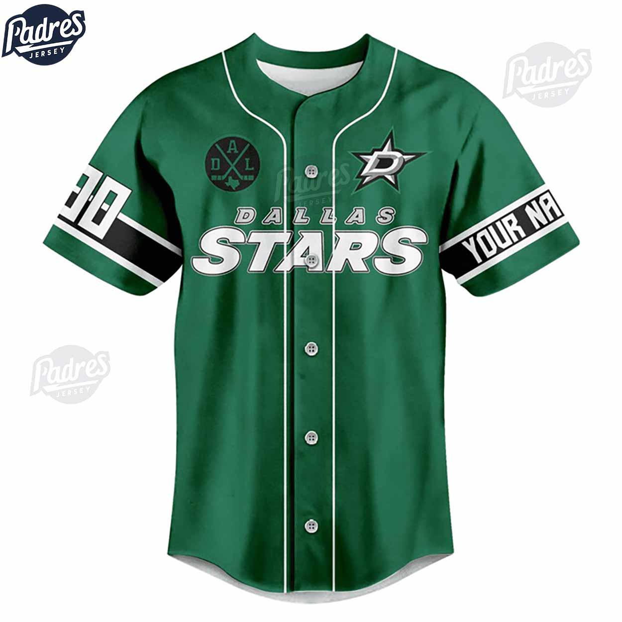 NHL Dallas Stars Custom Baseball Jersey Style - Padres Jersey Oasis: Elevate Your Baseball Style Game T-Shirts,... (Image 2)