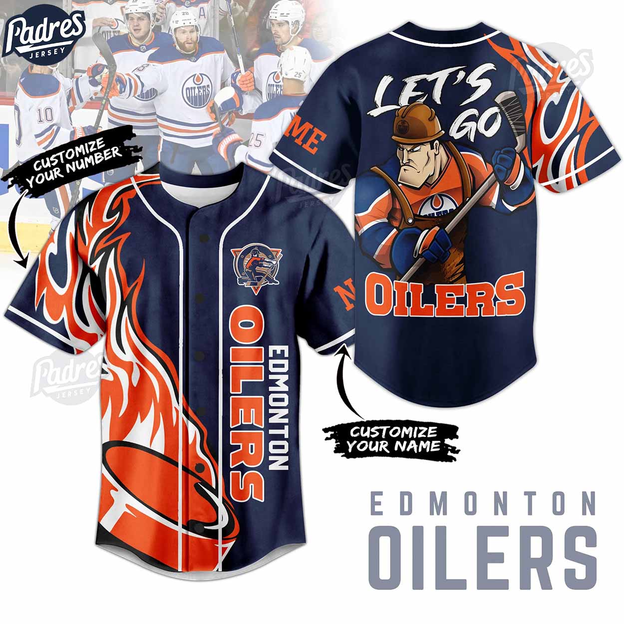 NHL Edmonton Oilers Baseball Jersey - Padres Jersey Oasis: Elevate Your Baseball Style Game T-Shirts, Hoodie,... (Image 1)