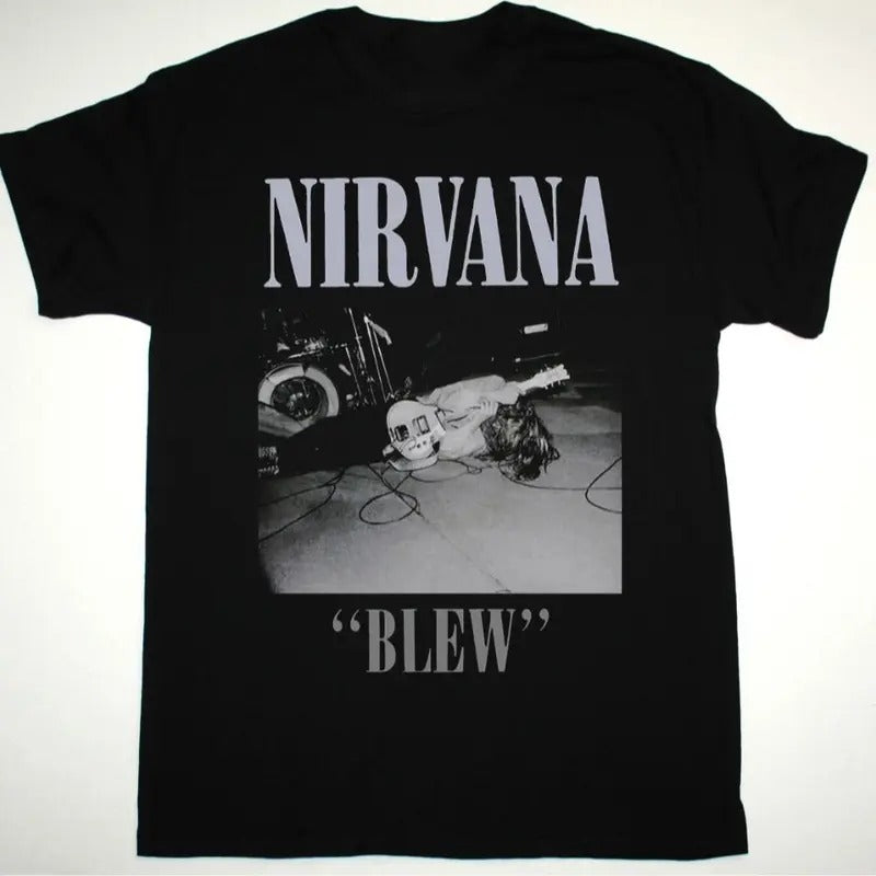 NIIIRVANA BLEW EP 89 KURT COBAIN GRUNGE SEATTLE BAND BLEACH - Classic Cotton Fabric Menswear