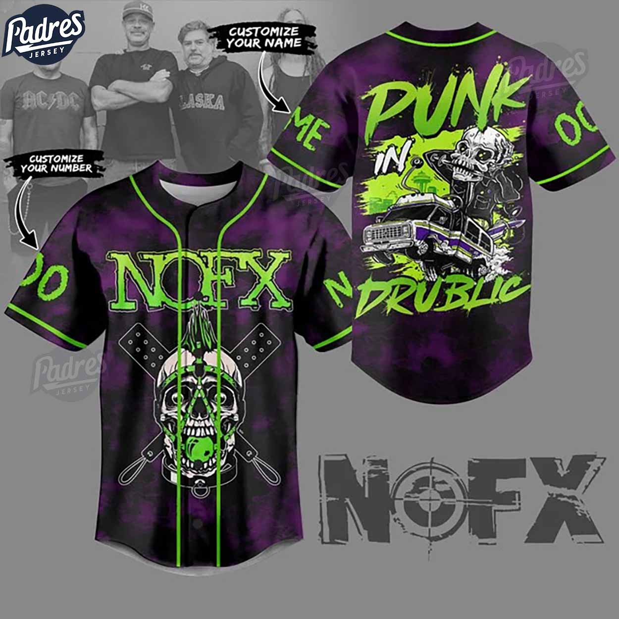 NOFX Punk In Drublic Custom Baseball Jersey Online - Padres Jersey Oasis: Elevate Your Baseball Style Game... (Image 1)