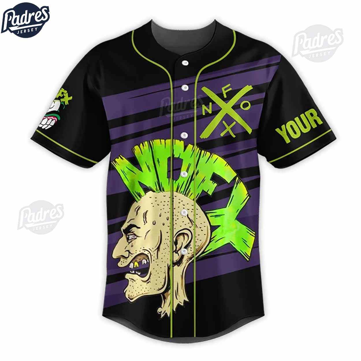 NOFX Punk In Drublic Final Tour Custom Baseball Jersey - Padres Jersey Oasis: Elevate Your Baseball Style Game... (Image 2)