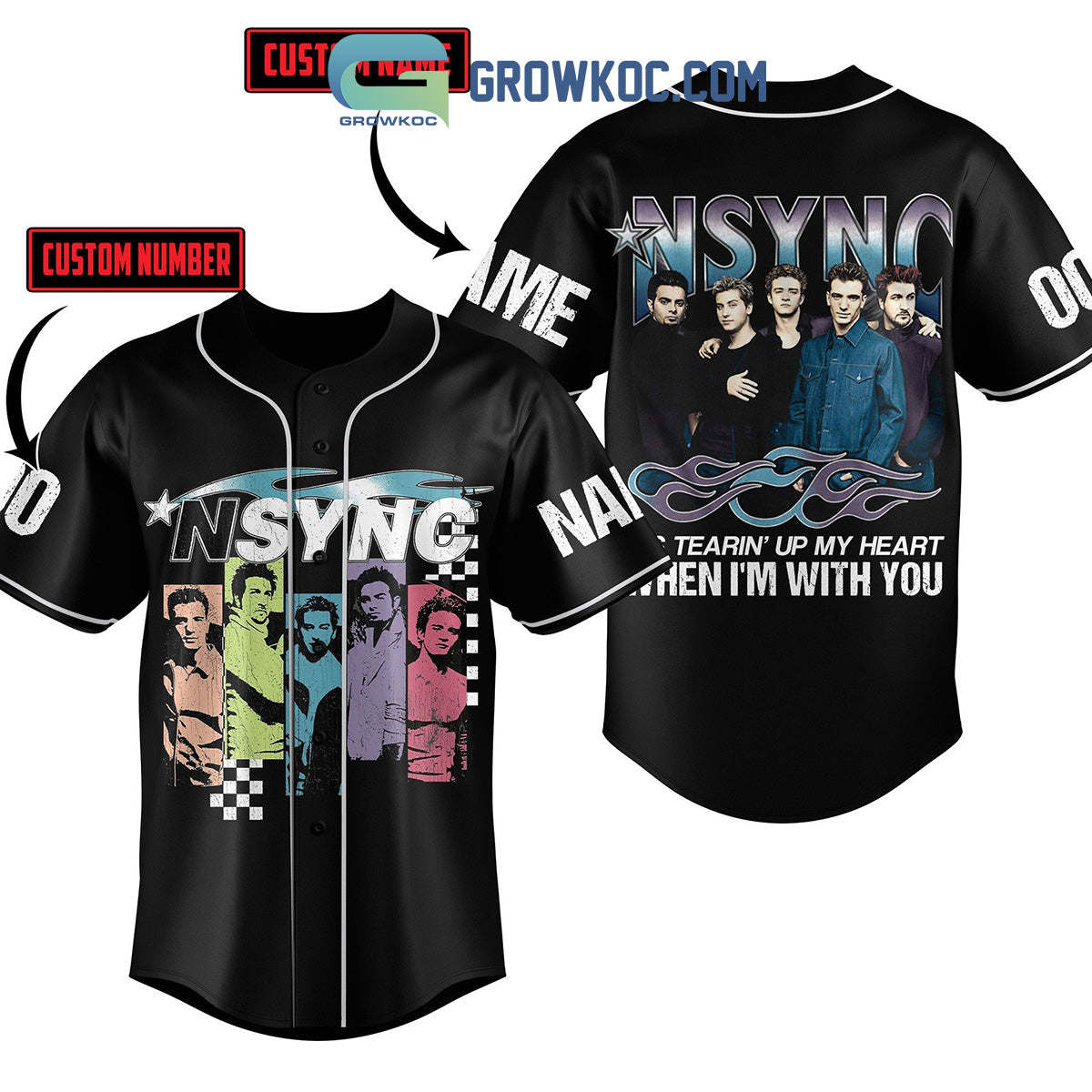NSYNC It’s Tearin’ Up My Heart When I’m With You Personalized Baseball Jersey