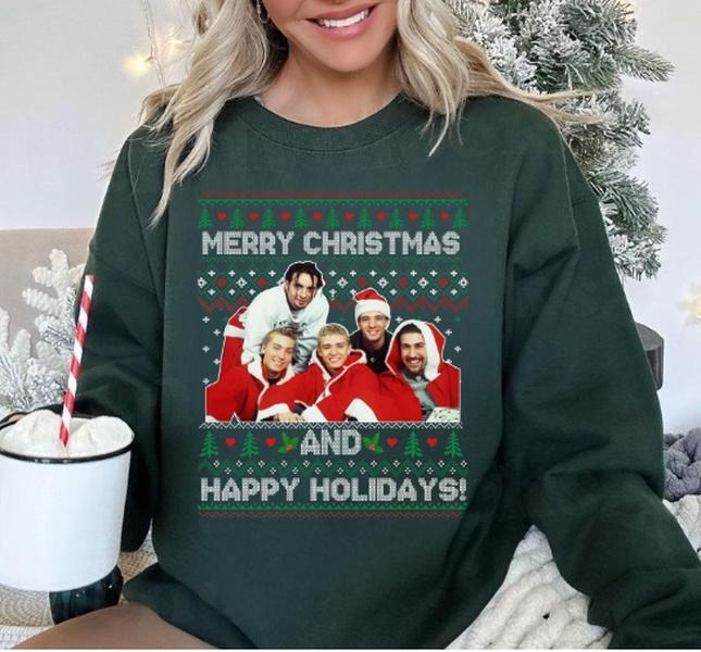 NSYNC Merry Christmas And Happy Holidays Sweatshirt Xmas Season Sweatshirt T-Shirts, Hoodie | WearSparks.com