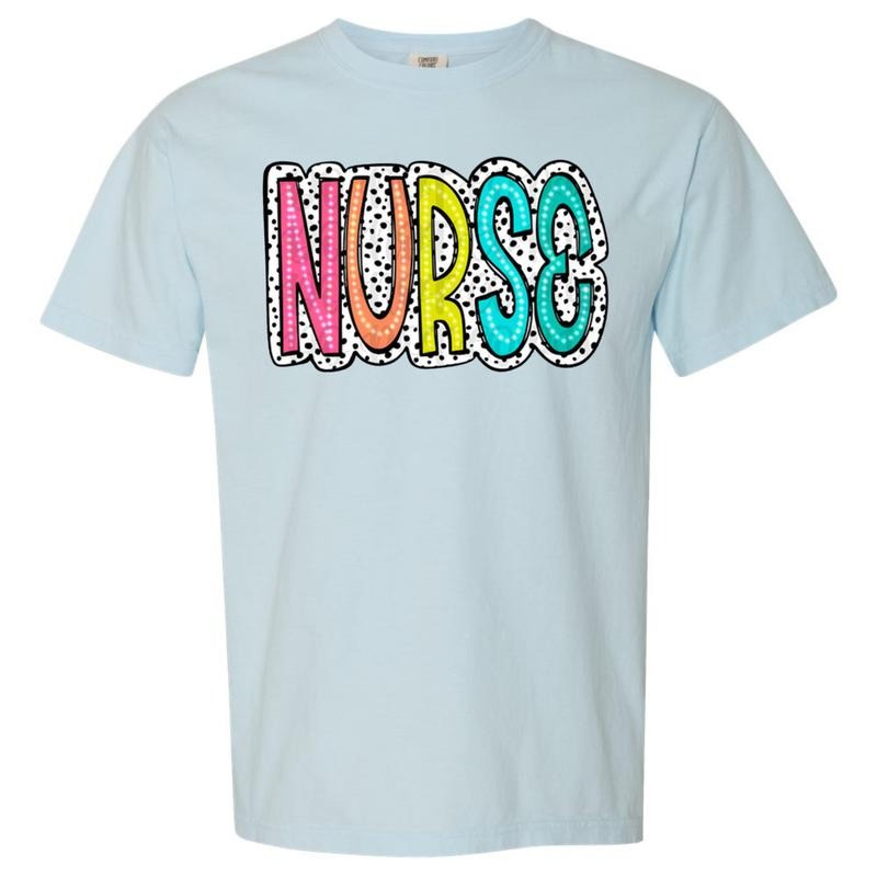 NURSE Neon Spotted Comfort Colors T-Shirt Hoodie, Sweatshirt | WearSparks.com
