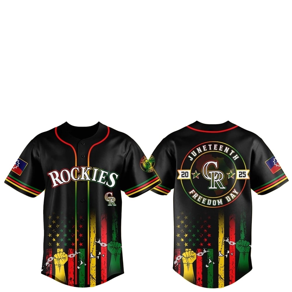 Colorado Rockies Juneteenth Day 2025 Baseball Jersey Hat - Grishko.com T-Shirts, Hoodie, Sweatshirt (Image 1)