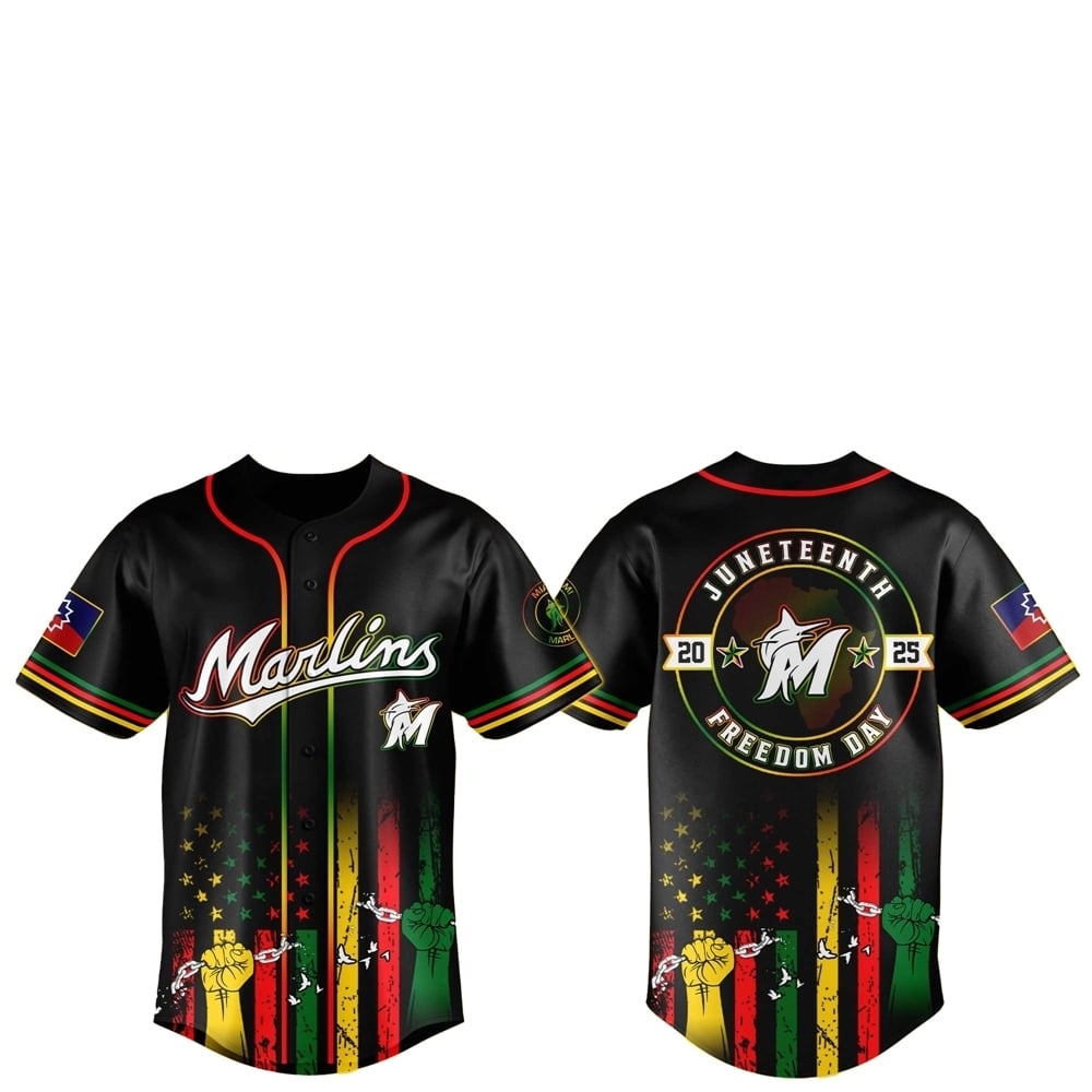 Miami Marlins Juneteenth Day 2025 Baseball Jersey Hat - Grishko.com T-Shirts, Hoodie, Sweatshirt | WearSparks.com (Image 1)