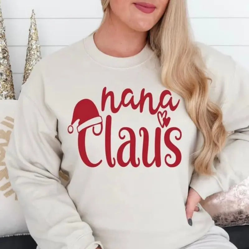 Nana Claus crewneck Sweatshirt T-Shirts, Hoodie | WearSparks.com