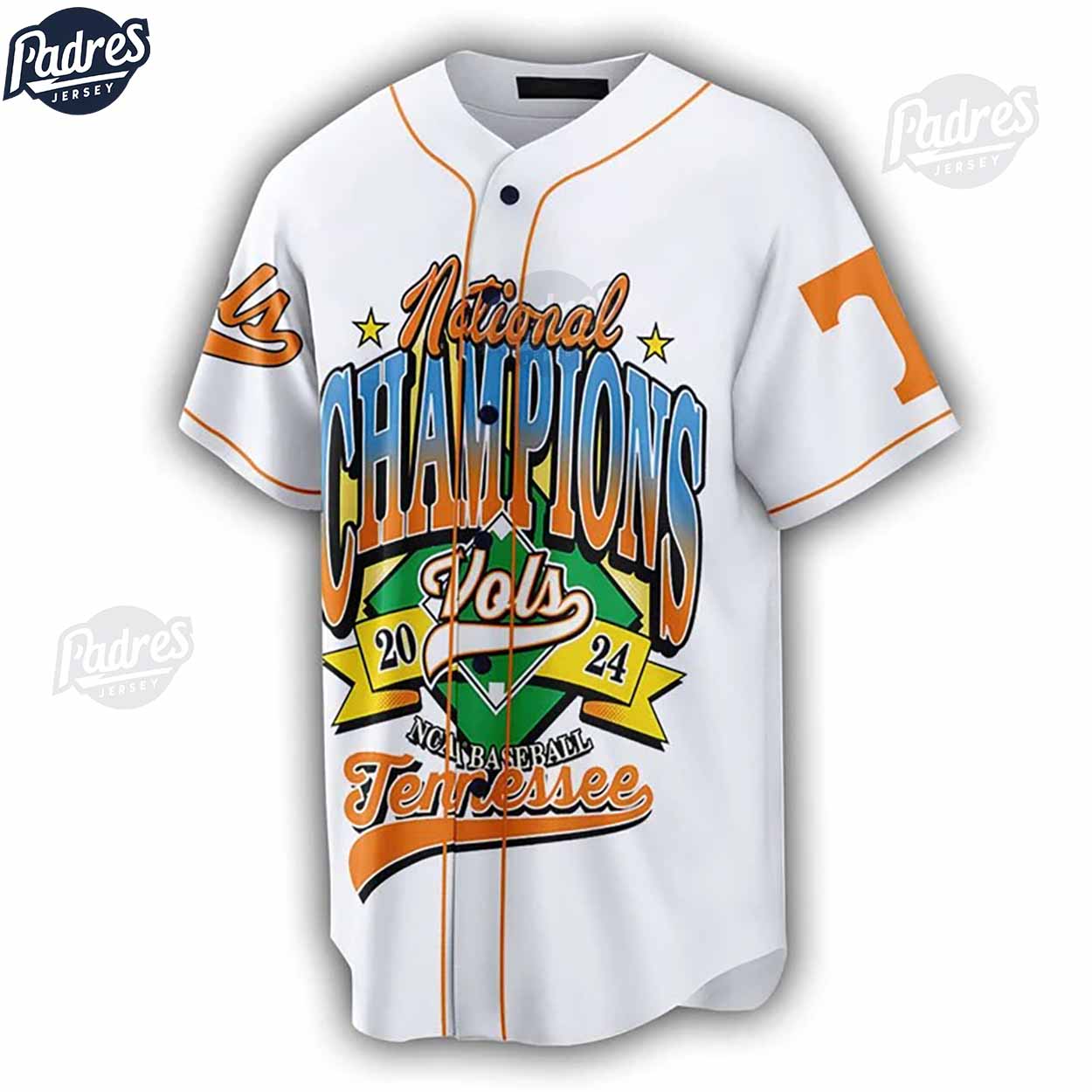 National Championships Tennessee Volunteers NCAA Custom Baseball Jersey - Padres Jersey Oasis: Elevate Your... (Image 2)