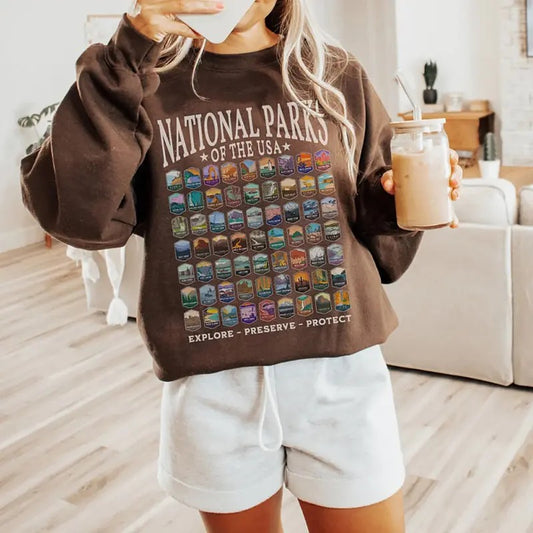 National Parks Of The USA Sweatshirt, National Park Camping Tee Shirt, Nature Lover Hiking Shirt, Gift For Nature Lover...