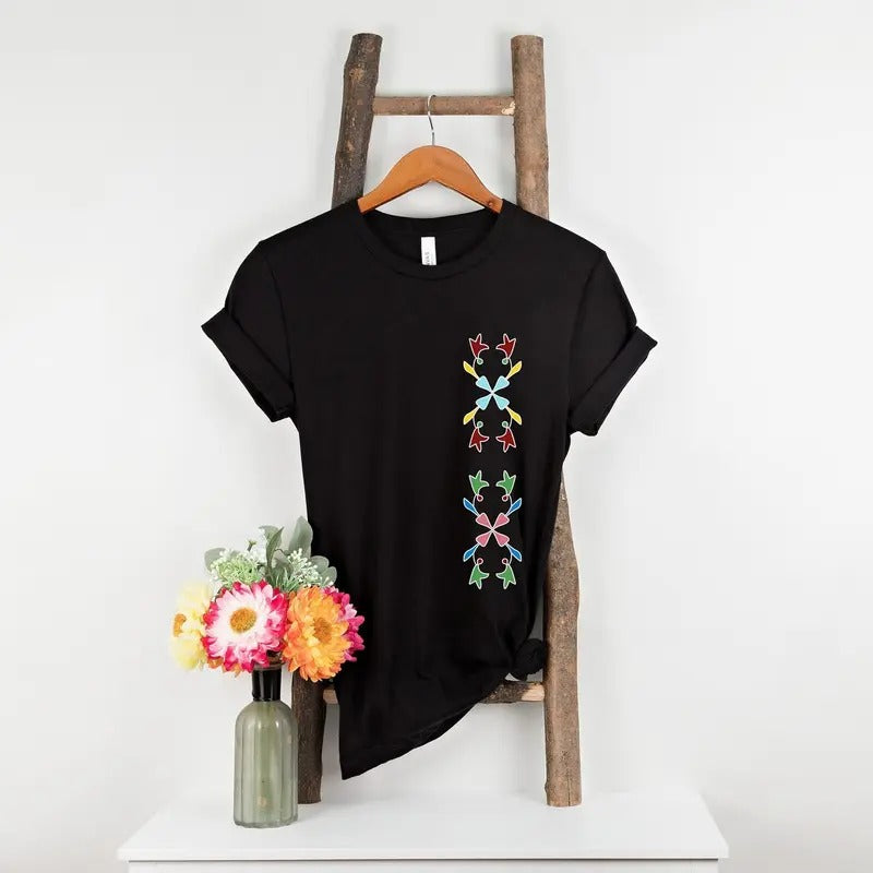 Native American Inspired Floral Design T-Shirt, Native American Style Flowers Sweatshirt, Women's Shirtstyle{n002}2 Hoodie