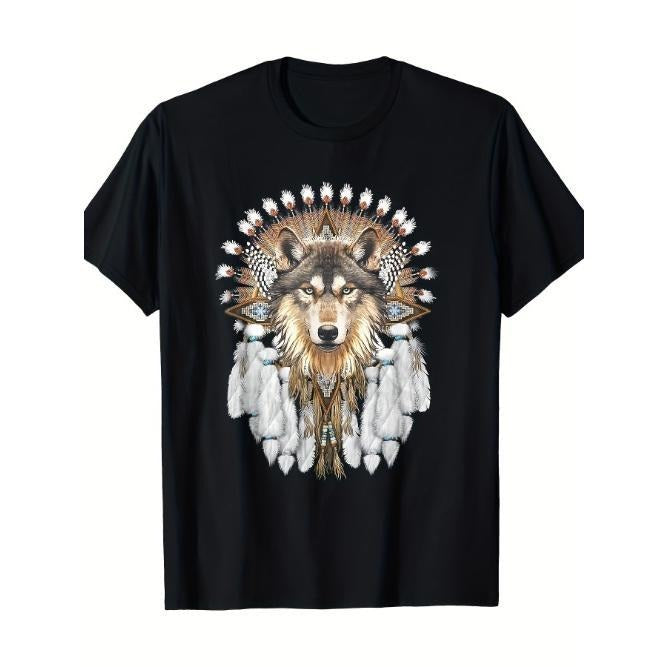 Native American Wolf Feather T-Shirt - 220g Made in USA Hoodie, Sweatshirt | WearSparks.com