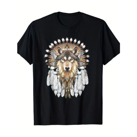 Native American Wolf Feather T-Shirt - 220g Made in USA Hoodie, Sweatshirt | WearSparks.com