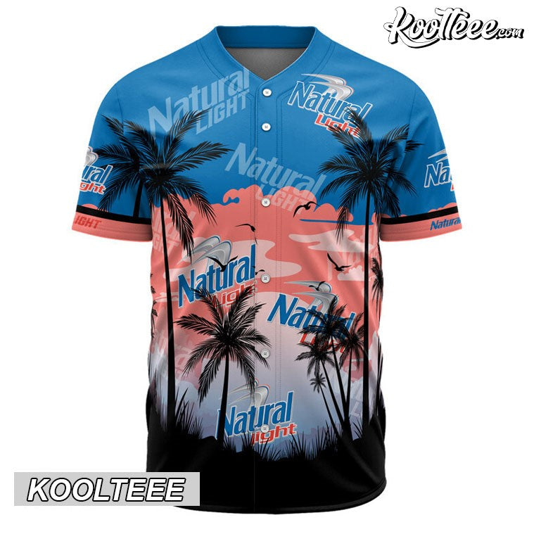 Natural Light Coconut Trees Baseball Jersey