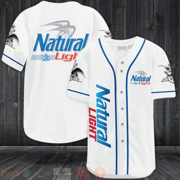 FASHION Natural Light Baseball Jerseys Botton Shirt