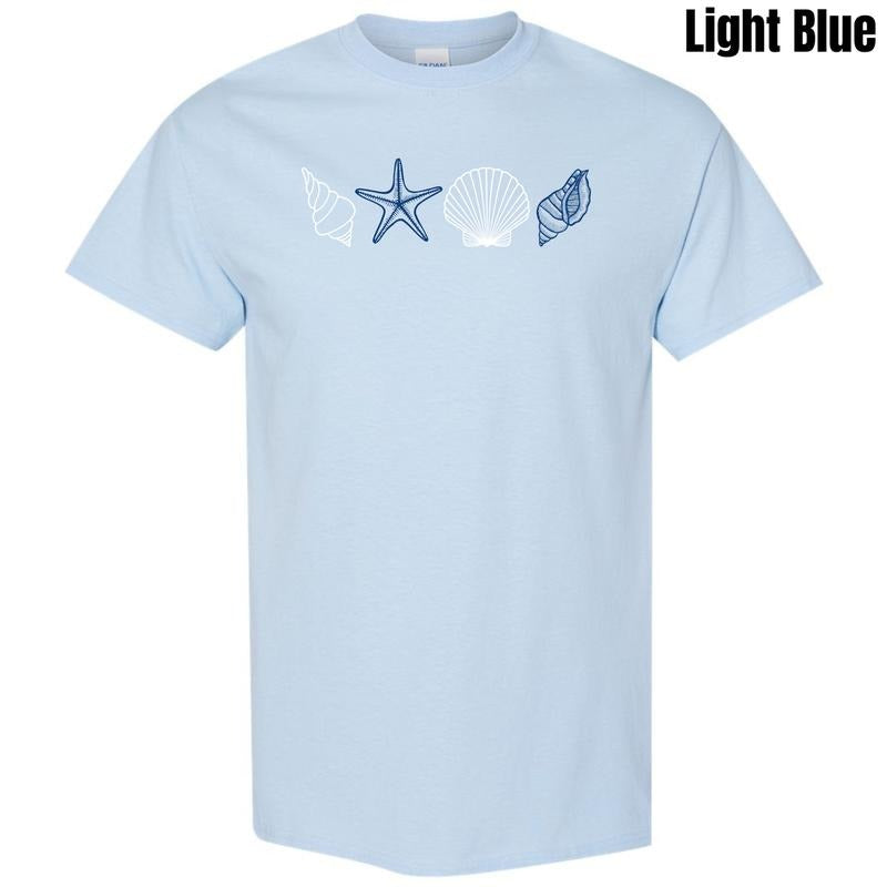 Nautical Shells Gildan Short Sleeve T-Shirt 'NLB' Hoodie, Sweatshirt | WearSparks.com