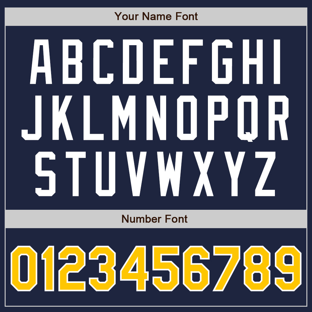 Custom Navy Yellow-White Authentic Baseball Jersey