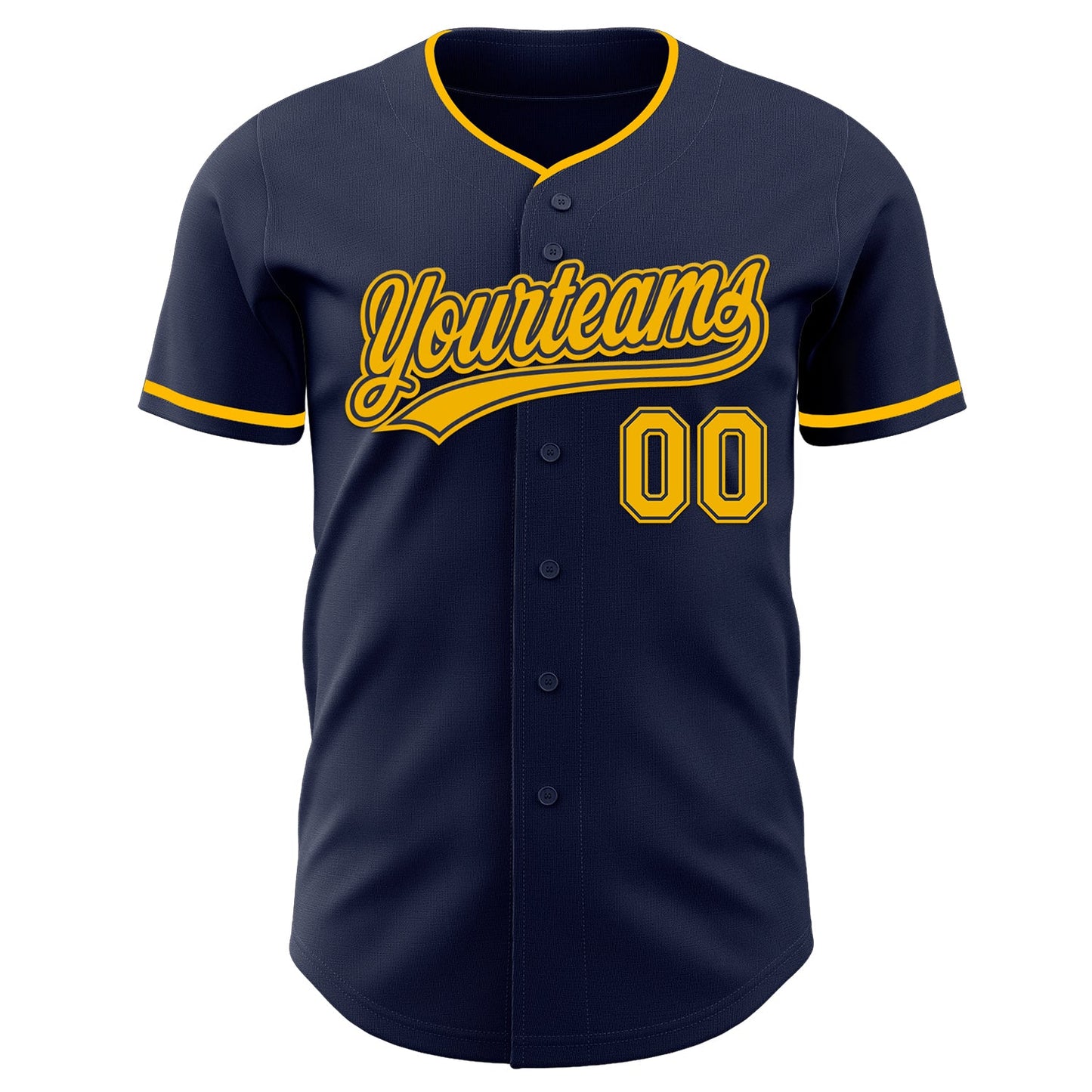 Custom Navy Gold Authentic Baseball Jersey
