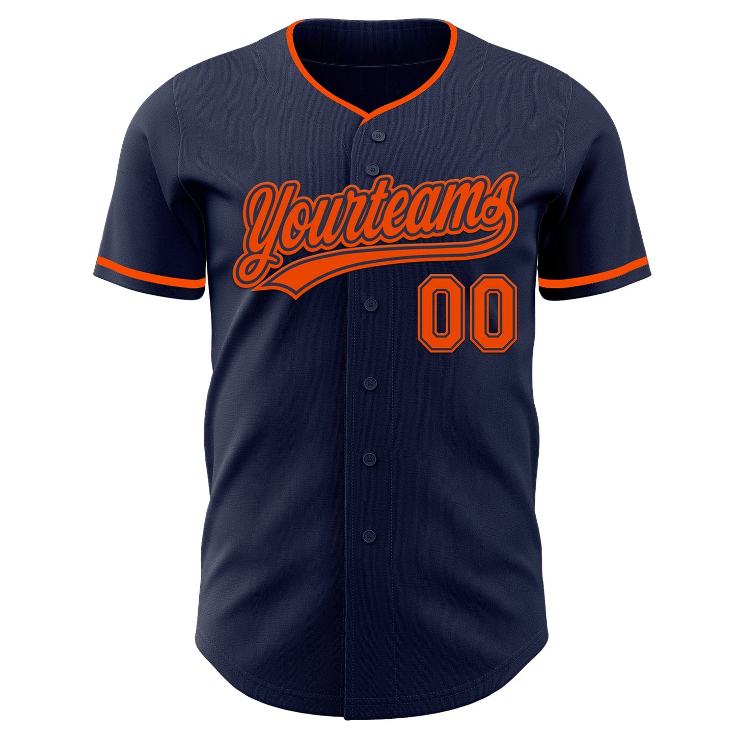 Custom Navy Orange Authentic Baseball Jersey