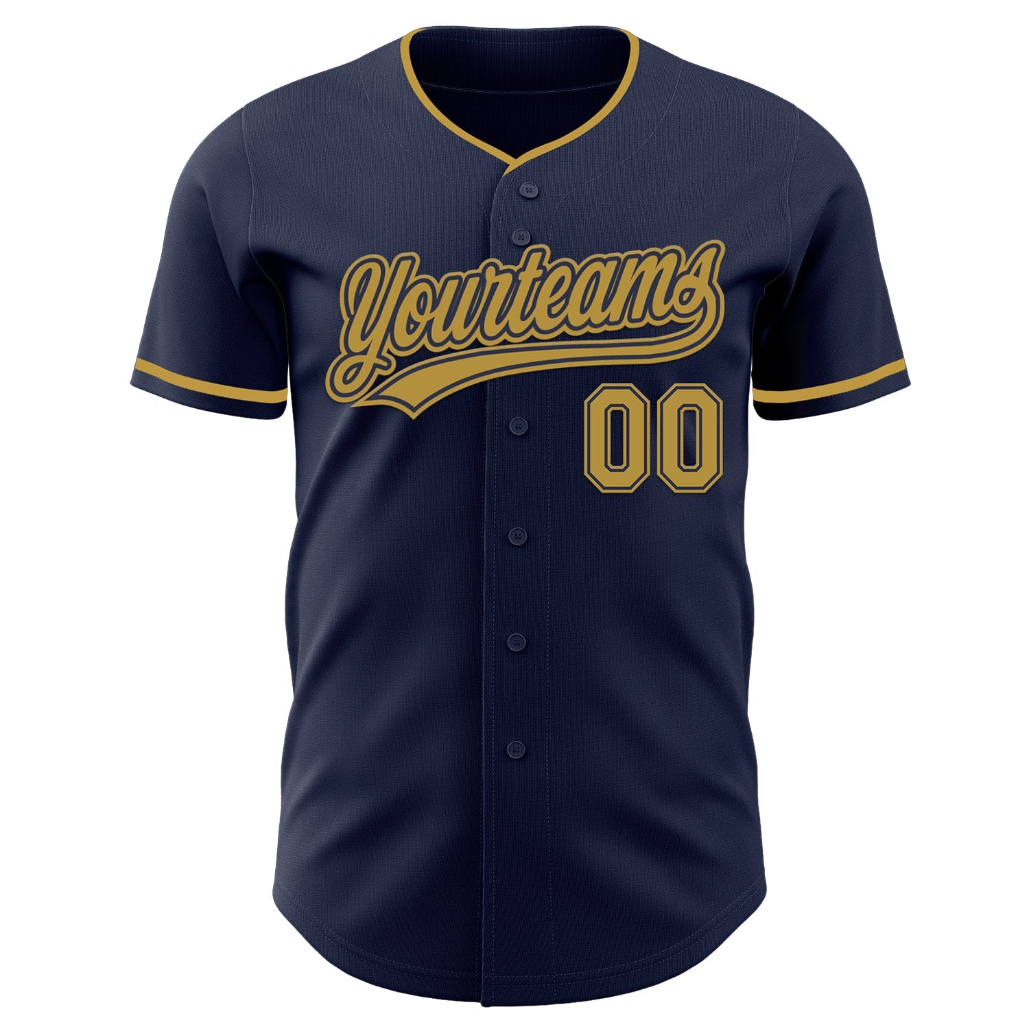 Custom Navy Old Gold Authentic Baseball Jersey