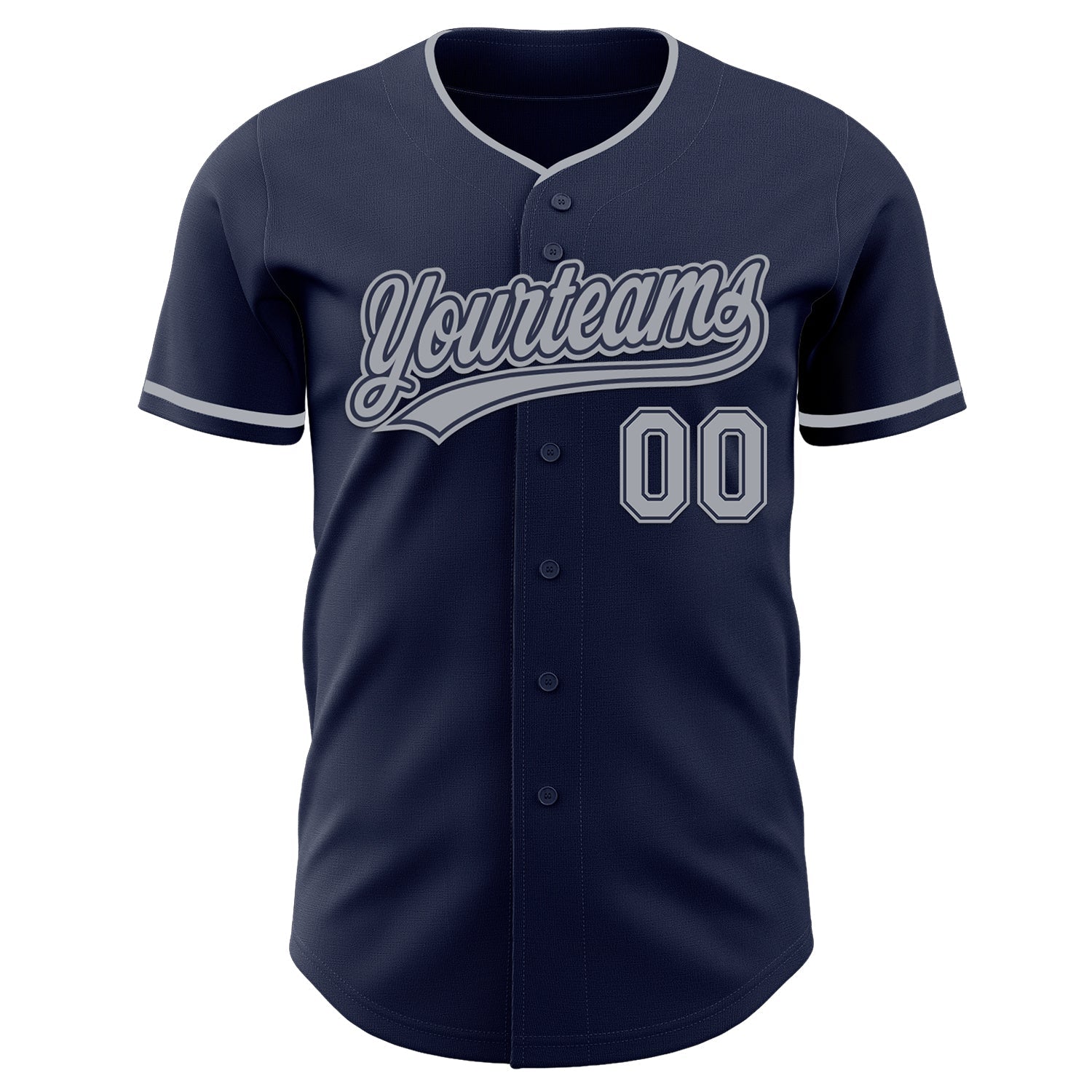 Custom Navy Gray Authentic Baseball Jersey