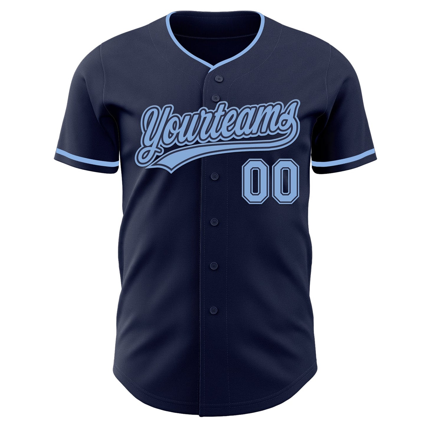 Custom Navy Light Blue Authentic Baseball Jersey