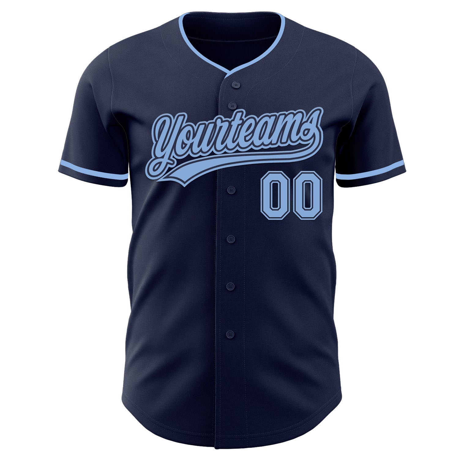 Custom Navy Light Blue Authentic Baseball Jersey