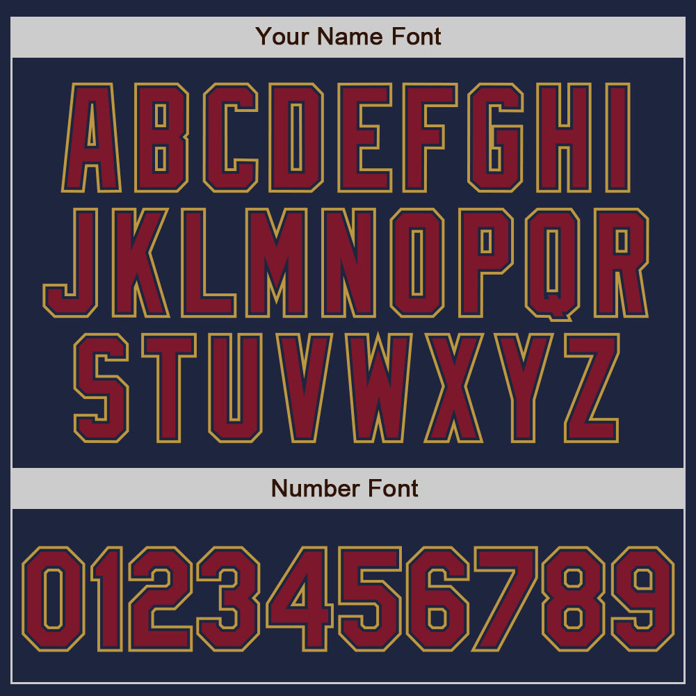 Custom Navy Crimson-Old Gold Authentic Baseball Jersey