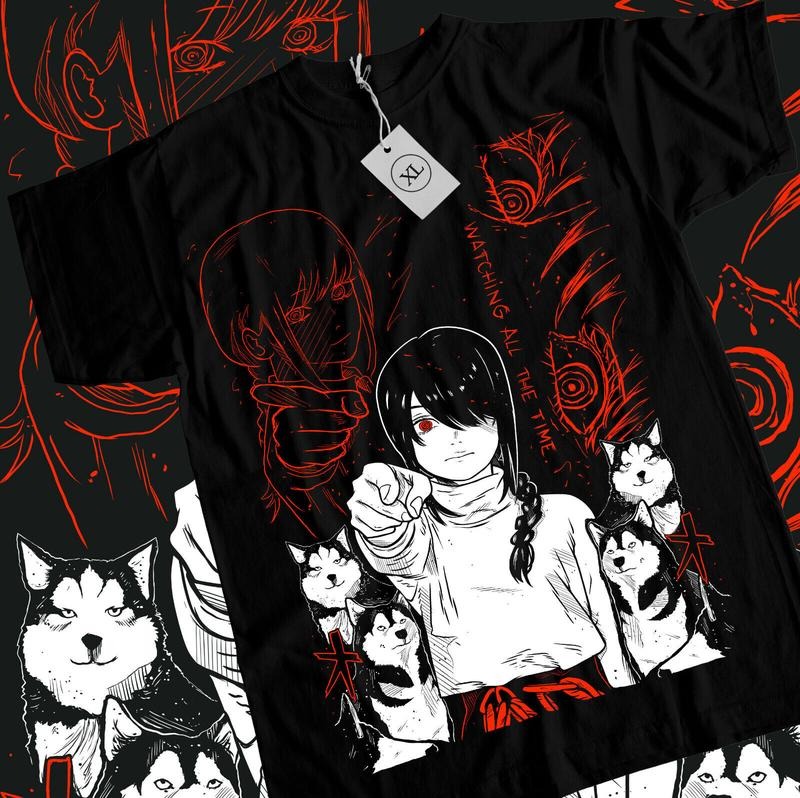Nayuta T-Shirt S-4XL Chainsaw Man Denji Makima Denji Anime Manga Black Shirt Tshirt S-4XL Hoodie, Sweatshirt | WearSparks.com