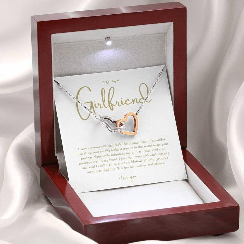 Necklace For Girlfriend, Romantic Gift For Girlfriend, Girlfriend Necklace, Cute Girlfriend Birthday Gift, Girlfriend...