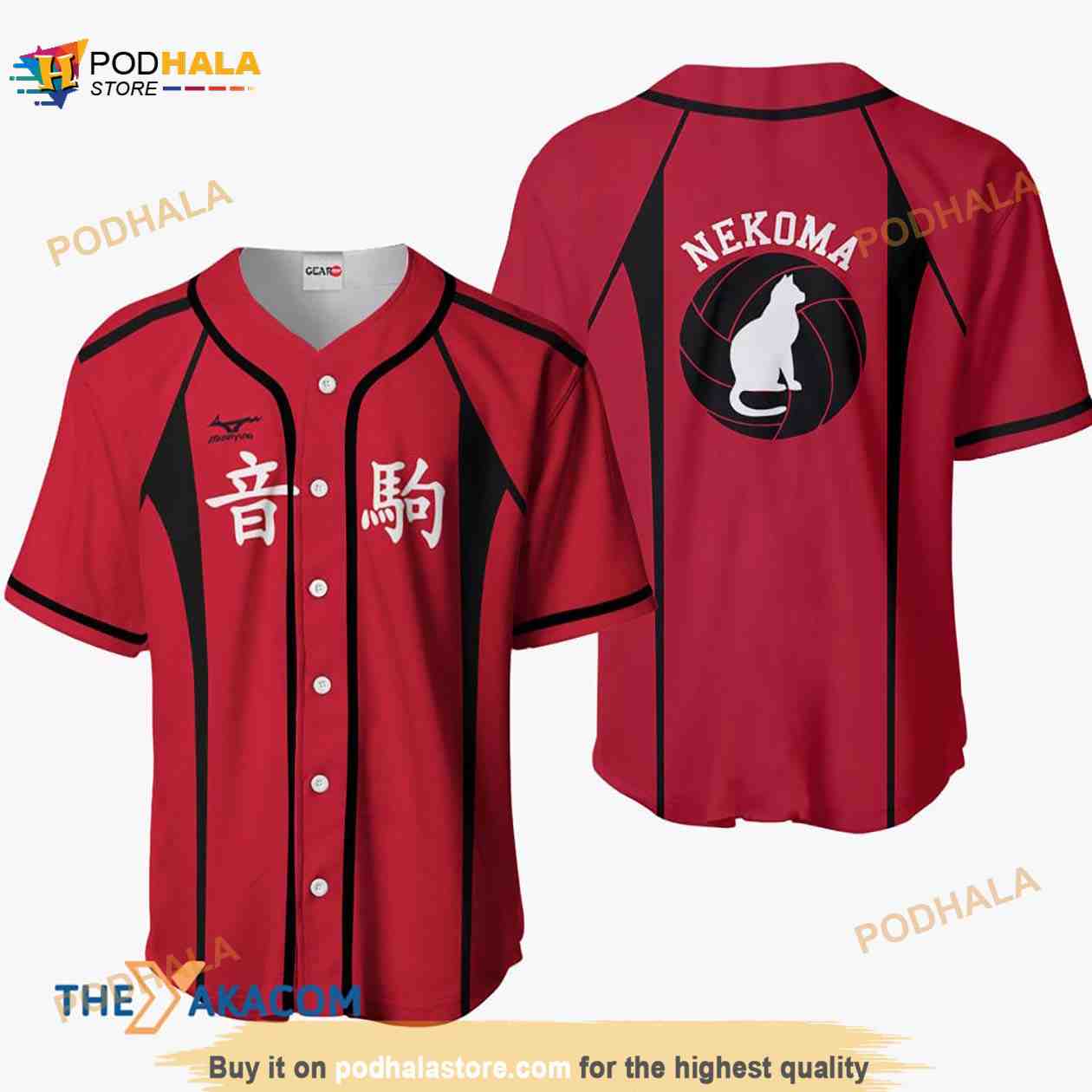 Nekoma Haikyuu Anime Costume 3D Baseball Jersey Shirt Dv6