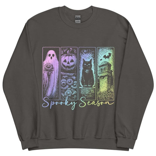 Neon Spooky Season Sweatshirt - Unisex Apparel Relaxed Fit Printed In The USA Clothing Womenswear Casual Comfort Cotton...