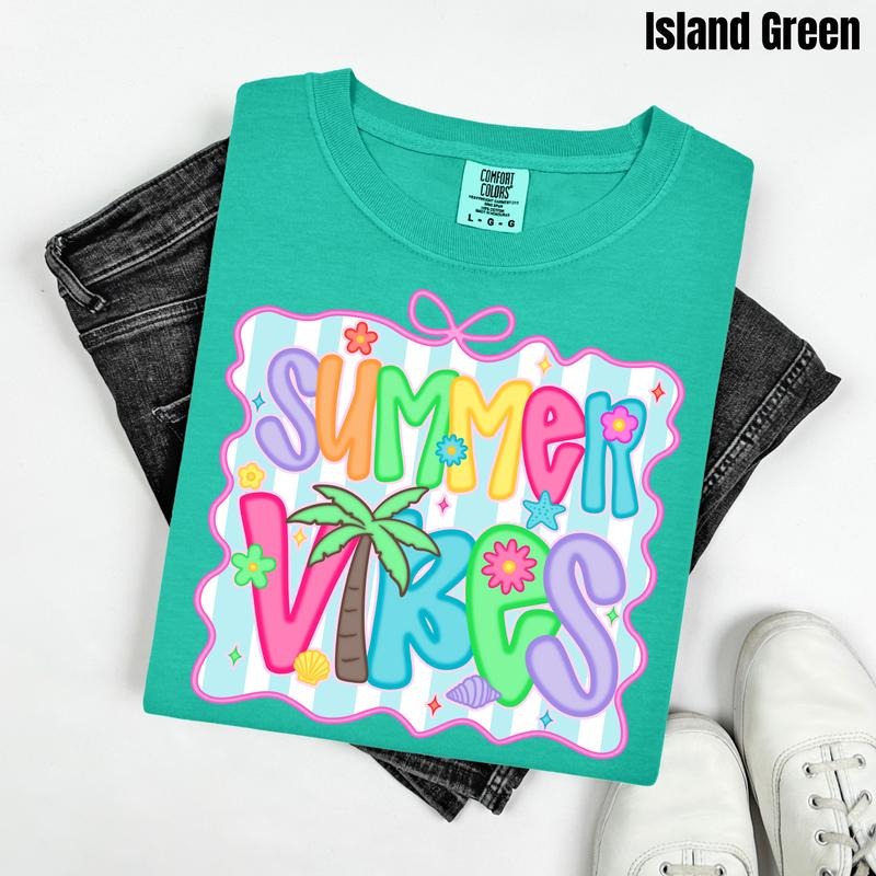 Neon Stripe Summer Vibes Comfort Colors T-Shirt NLB' Hoodie, Sweatshirt | WearSparks.com