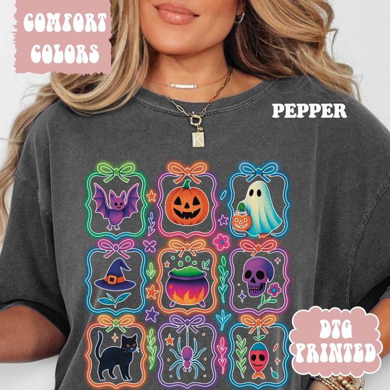 Neon Tarot Cards Shirt ~ Unisex Apparel Relaxed Fit Printed In The USA Clothing Womenswear Casual Comfort Cotton Top...