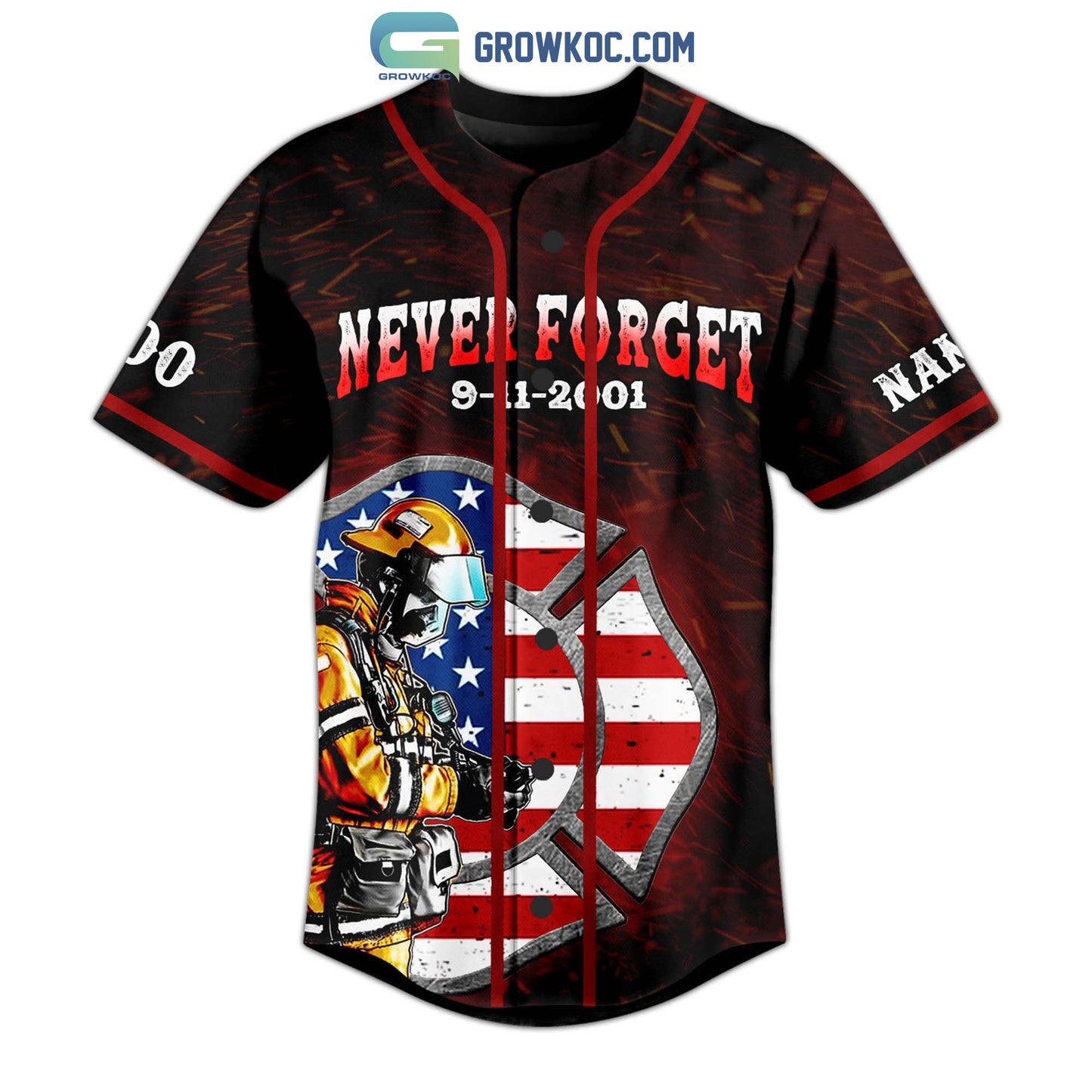 Never Forget 9 11 2001 22th Anniversary Bravery Honor Sacrifice Personalized Baseball Jersey