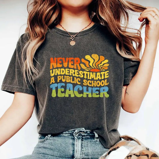 Never Underestimate A Public School Teacher Shirt Kamala Harris Tim Walz Shirt Vote Blue Shirt Kamala Harris Shirt...