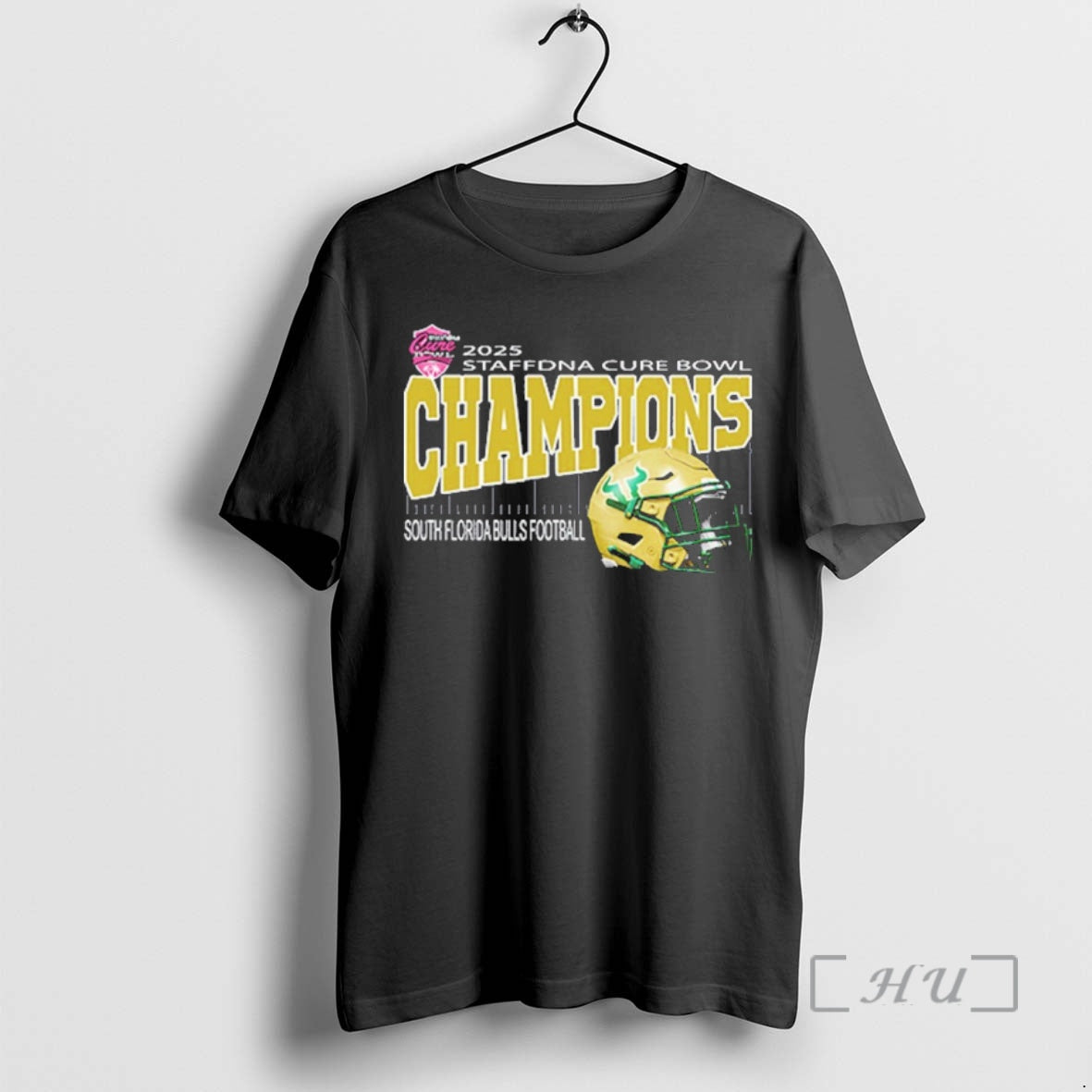 New 2025 Staffdna Cure Bowl South Florida Bulls Football Are Champions Helmet Camping World Stadium T-Shirts, Hoodie,...