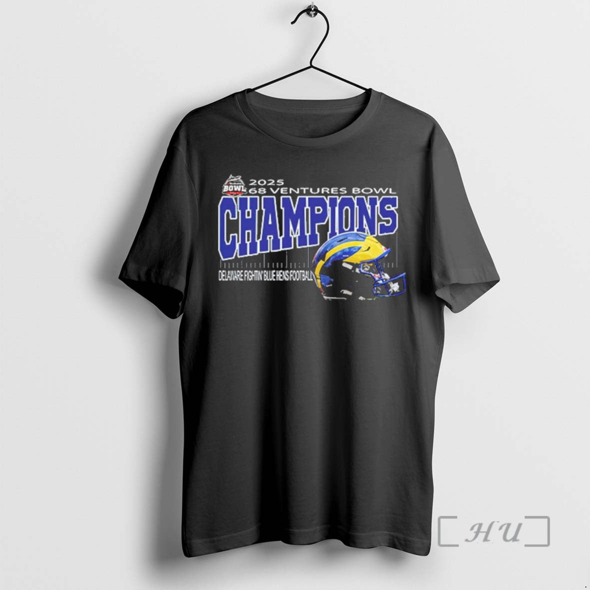 New 68 Ventures Bowl 2025 Champions Delaware Fightinn Blue Hens Football Helmet Hancock Whitney Stadium T-Shirts, Hoodie,...