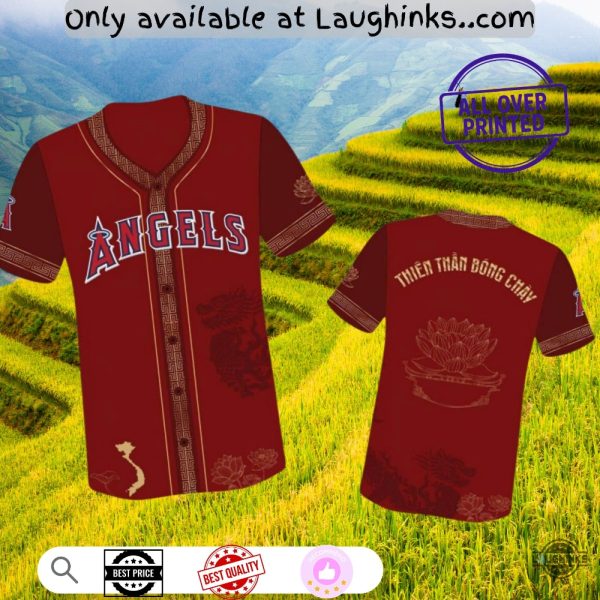 New Angels Vietnamese Heritage Day Baseball Jersey Shirt Giveaway 2025