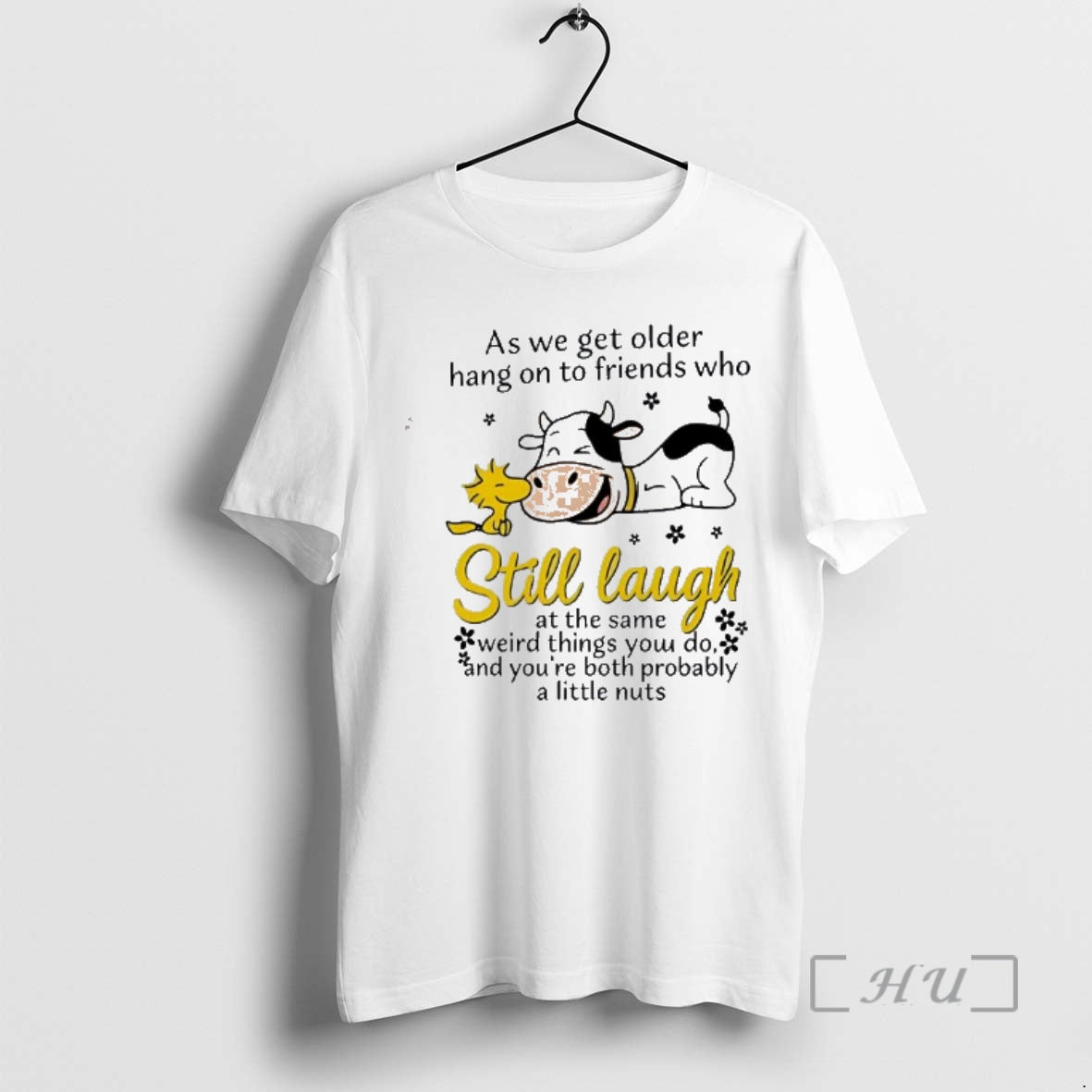 New Cow As We Get Older Hang On To Friends Who Still Laugh Premium T-Shirts, Hoodie, Sweatshirt | WearSparks.com