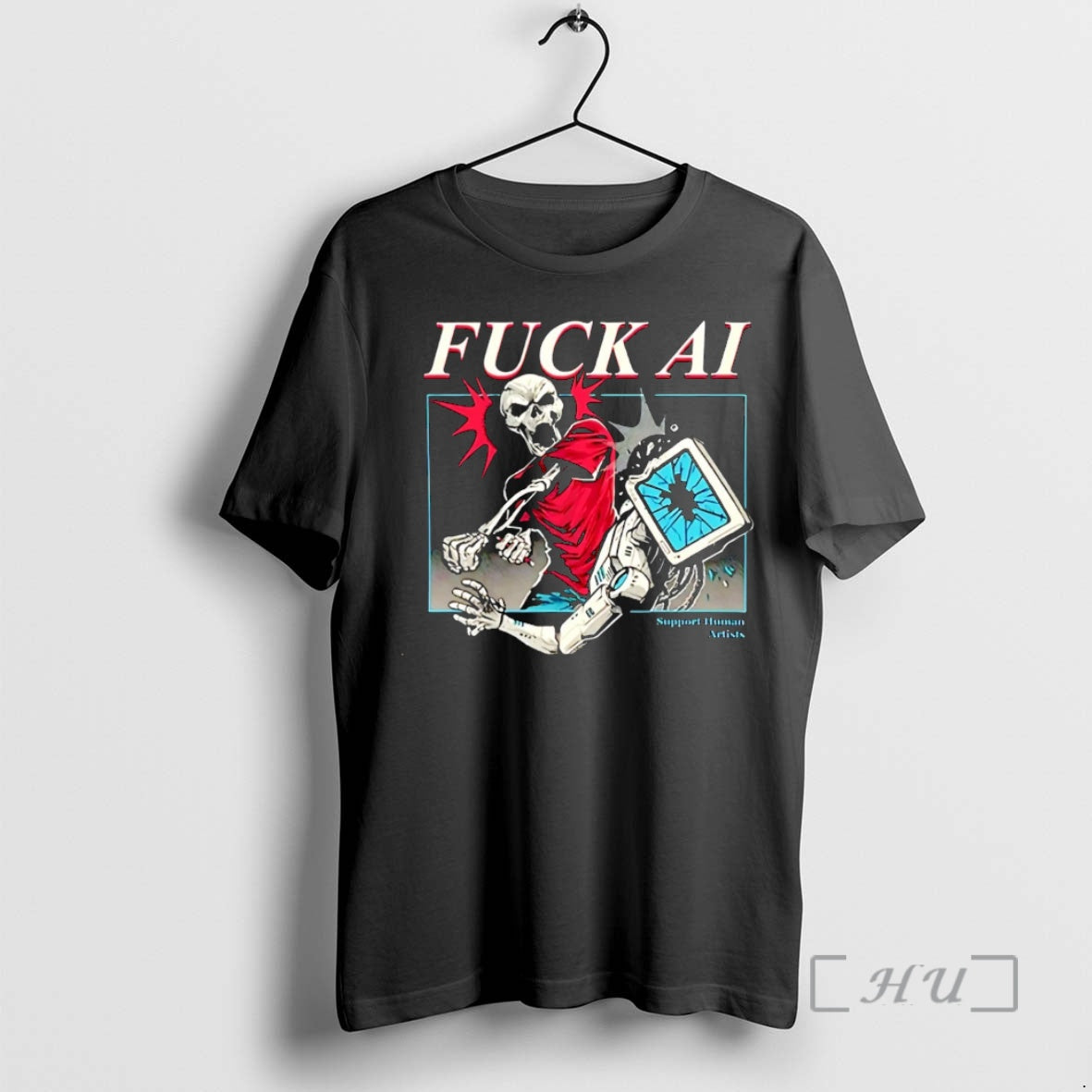 New Fuck Ai Support Human Artists Christmas T-Shirts, Hoodie, Sweatshirt | WearSparks.com