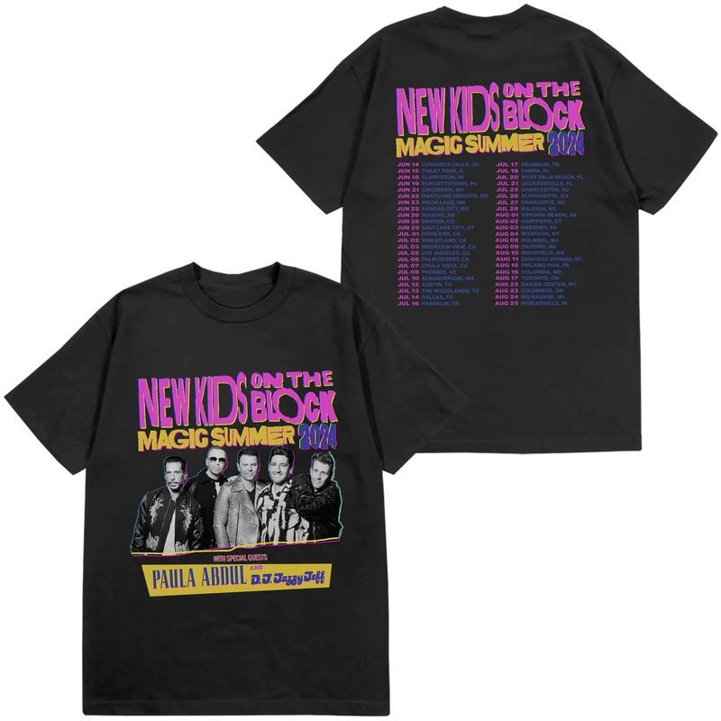 New Ki On The Blocks NKOTB Shirt The Magic Summer 2024 Tour Shirt Band Merch Men Women  Shortsleeve Printed Front & Back...