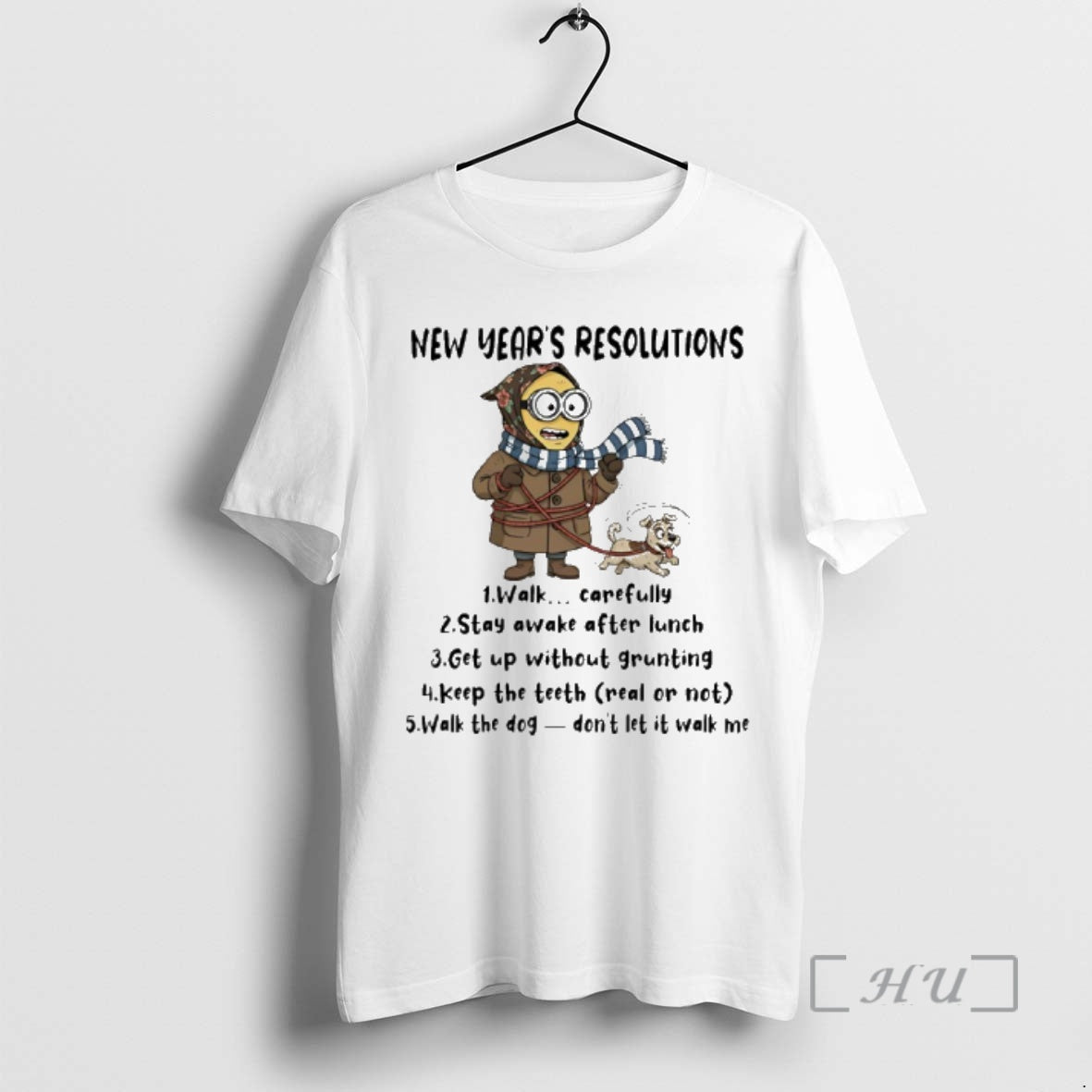 New Minion New Years Resolutions Walk Carefully Stay Awake After Lunch Get Up Without Grunting T-Shirts, Hoodie, Sweatshirt