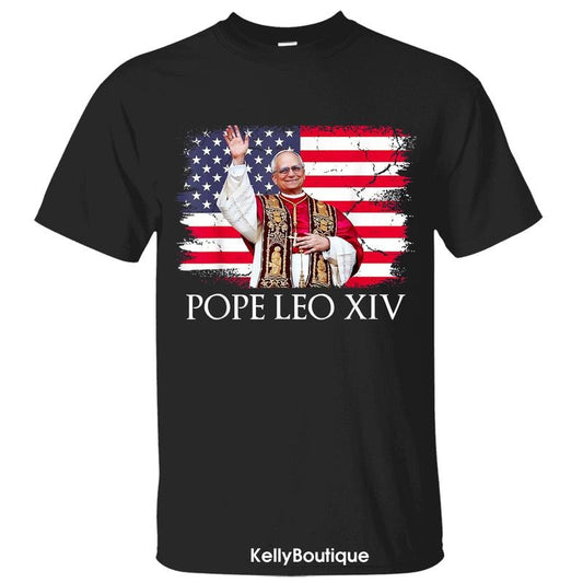 New Pope Leo XIV Robert American Flag T-Shirt, 267th Pope Leo XIV T-shirt, New Catholic Pope, Robert Francis Prevost...