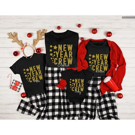 New Year Crew CUSTOM 2025 Shirts, Happy New Year Crew 2025 Adult Shirt, New Year Eve's Tee, Christmas Holiday Matching...